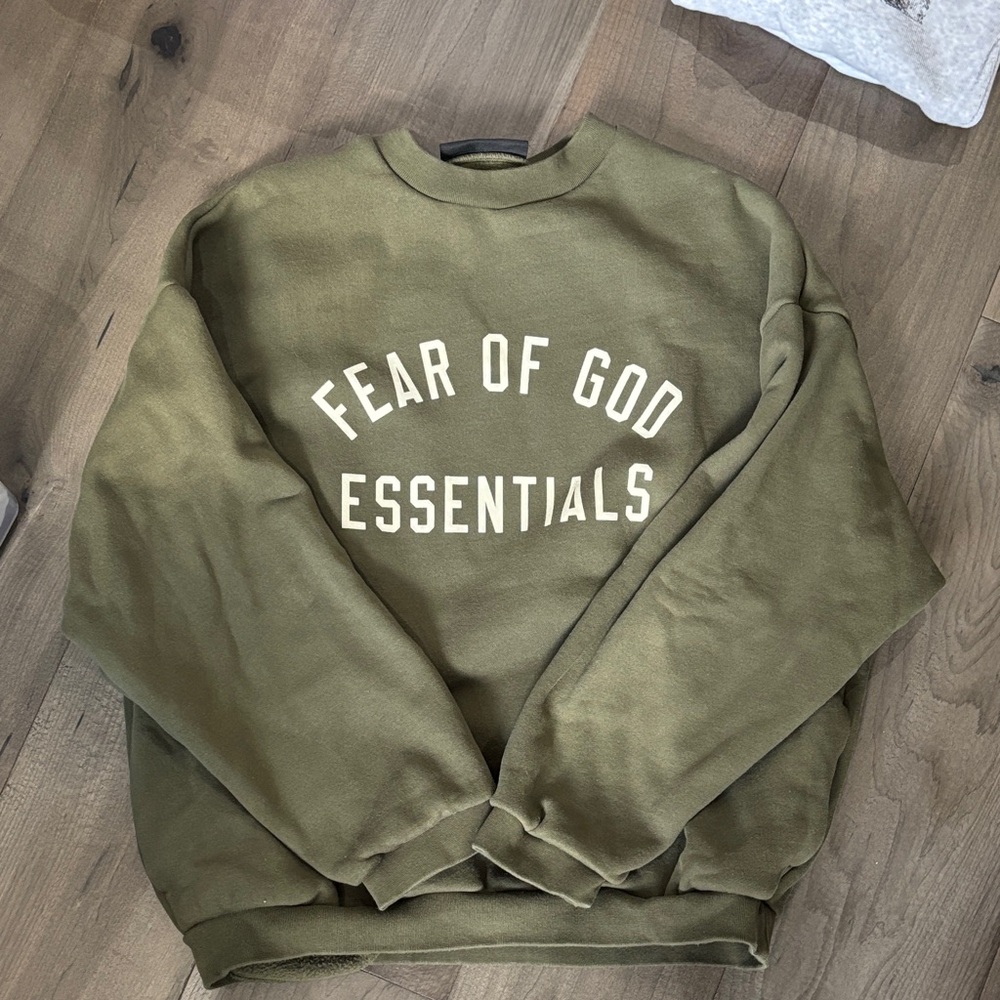 Essentials Olive Crewneck Men's Sweater
